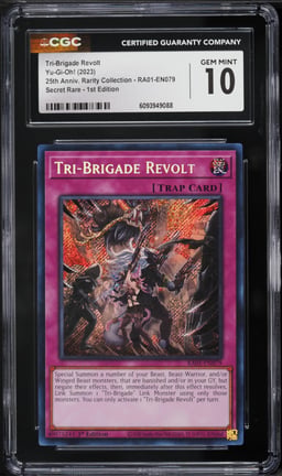 2023 Yu-Gi-Oh! 25th Rarity 1st Edition SEC Tri-Brigade Revolt #RA01-EN079 CGC 10 GEM MINT