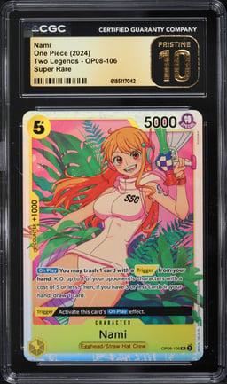 2024 One Piece Japanese Two Legends SR Nami #OP08-106 CGC 10 PRISTINE