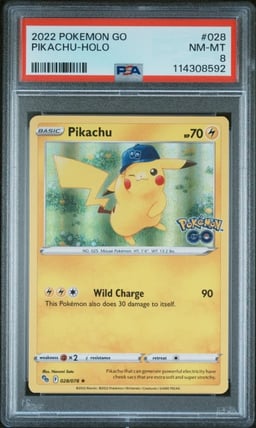 2022 POKEMON GO #028 PIKACHU-HOLO PSA 8