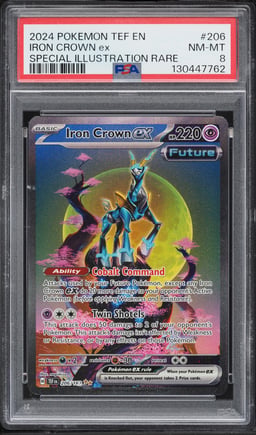 2024 Pokemon Scarlet & Violet Temporal Forces SIR Iron Crown ex #206 PSA 8 NM-MT