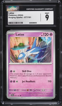 2024 Pokemon Scarlet & Violet Surging Sparks Latios #77 CGC 9 MINT