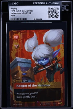 2026 Riftbound League Of Legends LoL Unleashed Poppy #203 CGC AUTH