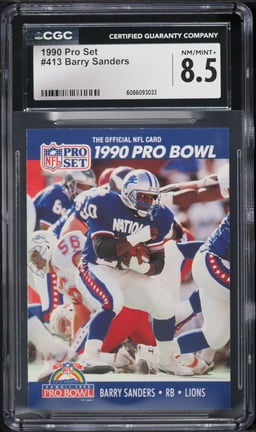 1990 Pro Set Football Barry Sanders #413 CGC 8.5 NM-MT+