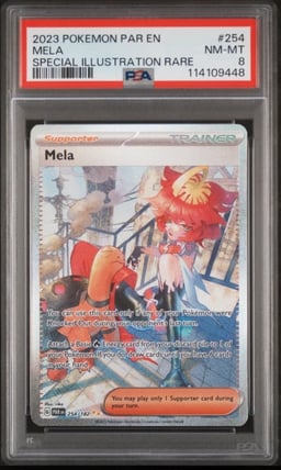 2023 POKEMON PAR EN-PARADOX RIFT SPECIAL ILLUSTRATION RARE #254 MELA PSA 8