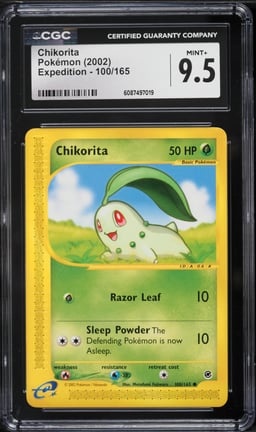 2002 Pokemon Expedition Chikorita #100 CGC 9.5 MINT+