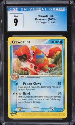 2003 Pokemon EX Dragon Crawdaunt #13 CGC 9 MINT