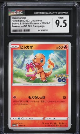 2022 Pokemon Japanese SWSH Promo Pokemon GO Charmander #289 CGC 9.5 MINT+