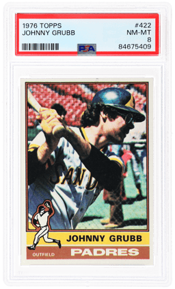 1976 Topps Johnny Grubb #422 PSA 8