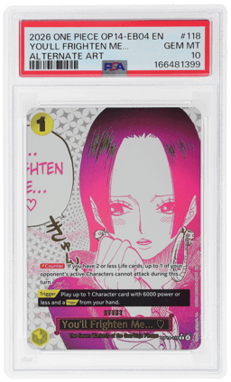 2026 One Piece the Azure Sea's Seven Alternate Art You'Ll Frighten Me #OP14-118 PSA 10
