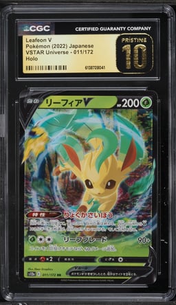 2022 Pokemon Japanese Sword & Shield VSTAR Universe Holo Leafeon V #11 CGC 10 PRISTINE