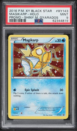 2016 Pokemon XY Black Star Promo Shiny Mega Gyarados Holo Magikarp #XY143 PSA 9 MINT