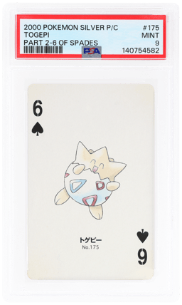 2000 Pokemon Silver Version Part 2 Playing Cards 6 of Spades Togepi #175 PSA 9
