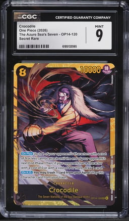 2026 One Piece The Azure Sea's Seven SEC Crocodile #OP14-120 CGC 9 MINT