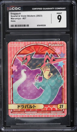 2023 Pokemon Japanese Scarlet & Violet Stickers Marumiya Holo Dragapult #27 CGC 9 MINT