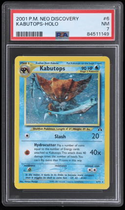 2001 Pokemon Neo Discovery Holo Kabutops #6 PSA 7