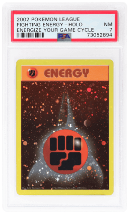 2002 Pokemon League Energize Your Game Cycle Holo Fighting Energy PSA 7
