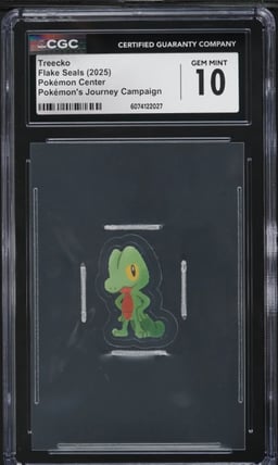 2025 Pokemon Center Flake Seals Journey Campaign Treecko CGC 10 GEM MINT
