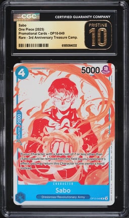 2025 One Piece Promo 3rd Anniversary Treasure Campaign Sabo #OP10-049 CGC 10 PRISTINE
