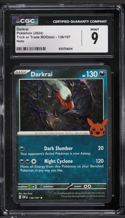 2024 Pokemon Scarlet & Violet Obsidian Flames Trick Or Trade Holo Darkrai #136 CGC 9 MINT