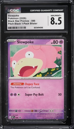 2026 Pokemon Mega Evolution Black Star Promo Pitch Black 1-Pack Blister Slowpoke #086 CGC 8.5