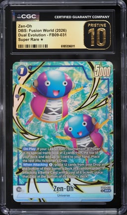 2026 DBS: Fusion World Dual Evolution Zen-Oh #FB09-031 CGC 10 PRISTINE