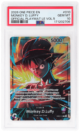 2026 One Piece Promo Playmat Limited Edition Volume 5 Leader Monkey D. Luffy #EB02010 PSA 10