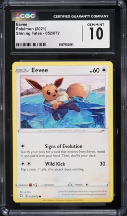 2021 Pokemon Sword & Shield Shining Fates Eevee #52 CGC 10 GEM MINT