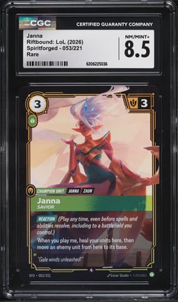 2026 Riftbound League Of Legends LoL Spiritforged Janna #053 CGC 8.5 NM-MT+