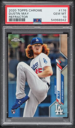 2020 Topps Chrome Refractor Dustin May ROOKIE #176 PSA 10 GEM MINT