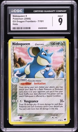 2006 Pokemon EX Dragon Frontiers Holo Nidoqueen #7 CGC 9 MINT