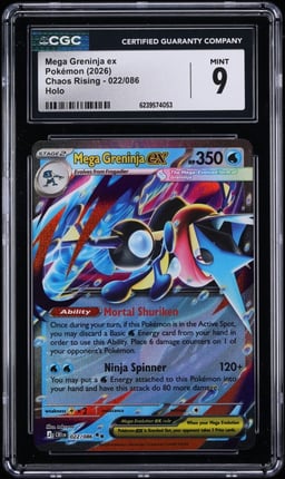 2026 Pokemon Mega Evolution Chaos Rising Holo Mega Greninja Ex #22 CGC 9 MINT