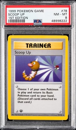 1999 POKEMON GAME #78 SCOOP UP 1ST EDITION PSA 8