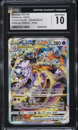 2023 Pokemon SWSH Crown Zenith Full Art Mewtwo VSTAR #GG44 CGC 10 GEM MINT