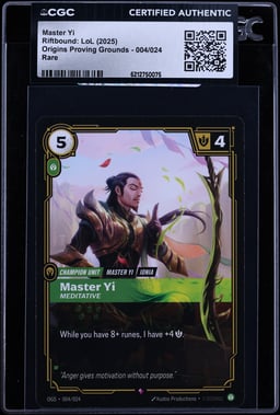 2025 Riftbound: LoL Origins Proving Grounds Master Yi #004 CGC AUTH
