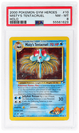 2000 Pokemon Gym Heroes Holo Misty's Tentacruel #10 PSA 8