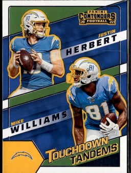 2022 Justin Herbert, Mike Williams #TDT-LAC Contenders Touchdown Tandems