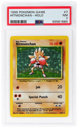 1999 Pokemon Base Set Holo Hitmonchan #7 PSA 7