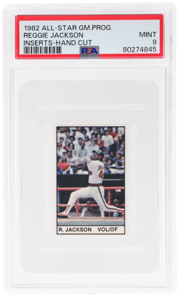 1982 All-Star Game Program Inserts Hand Cut Reggie Jackson PSA 9