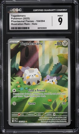 2025 Pokemon Mega Evolution Phantasmal Flames IR Togedemaru #104 CGC 9 MINT