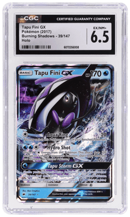 2017 Pokemon Sun and Moon Burning Shadows Tapu Fini Gx #39 CGC 6.5