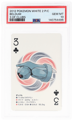 2012 Pokemon White 2 Playing Cards 3 of Clubs Beldum PSA 10
