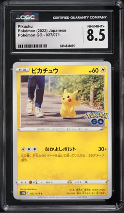 2022 Pokemon Japanese Sword & Shield GO Pikachu #27 CGC 8.5 NM-MT+