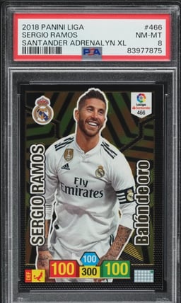 2018 Panini Liga Santander Adrenalyn XL Sergio Ramos #466 PSA 8 NM-MT