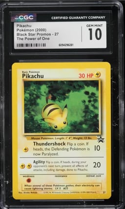 2000 Pokemon Black Star Promo Pikachu #27 CGC 10 GEM MINT