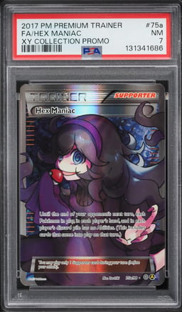 2017 Pokemon XY Promo Premium Trainer Full Art Hex Maniac #75a PSA 7 NRMT