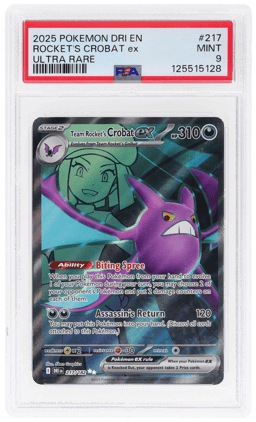 2025 Pokemon Scarlet and Violet Destined Rivals Ultra Rare Team Rocket's Crobat Ex #217 PSA 9