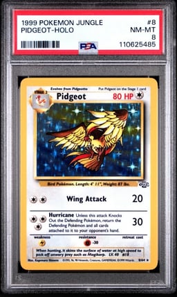 1999 POKEMON JUNGLE #8 PIDGEOT-HOLO PSA 8