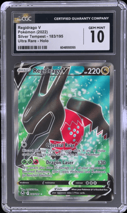 2022 Pokemon Sword and Shield Silver Tempest Regidrago V #183 CGC 10