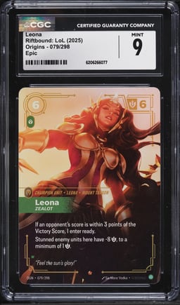 2025 Riftbound League Of Legends LoL Origins Epic Leona #079 CGC 9 MINT