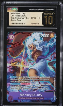 2025 One Piece 2nd Anniversary Set Monkey D. Luffy #OP05-119 CGC 10 PRISTINE